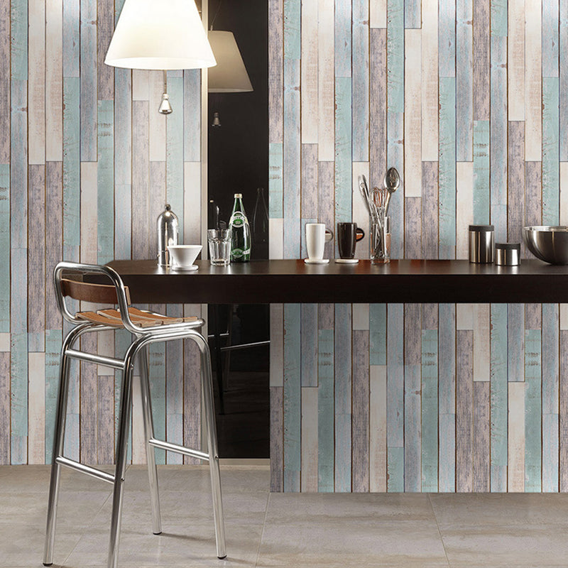 Removable Faux Wood Wallpaper 10' L x 12" W Country Style Wall Art for Living Room Clearhalo 'Country wall decor' 'Rustic' 'Wallpaper' Wall Decor' 1501165