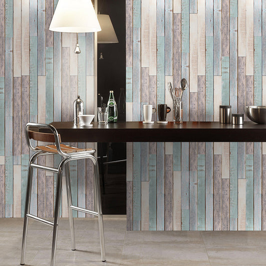 Removable Faux Wood Wallpaper 10' L x 12" W Country Style Wall Art for Living Room Clearhalo 'Country wall decor' 'Rustic' 'Wallpaper' Wall Decor' 1501165