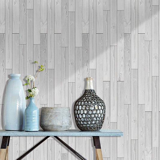 Rural Whitewashed Wood Wallpaper Roll in Grey Peel and Paste Wall Decor for Home Grey Clearhalo 'Country wall decor' 'Rustic' 'Wallpaper' Wall Decor' 1501176