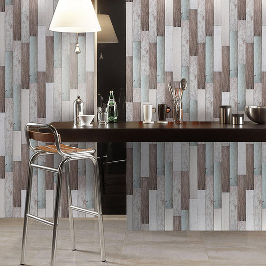 PVC Self Adhesive Wallpaper Countryside Wood Effect Wall Covering for Living Room Clearhalo 'Country wall decor' 'Rustic' 'Wallpaper' Wall Decor' 1501185