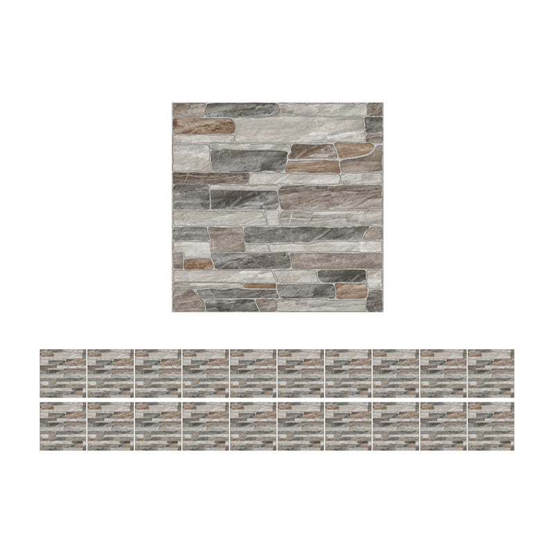 Grey Stone Wallpaper Panels Adhesive Rural Restaurant Wall Covering, 8' L x 8" W Clearhalo 'Country wall decor' 'Rustic' 'Wallpaper' Wall Decor' 1501201