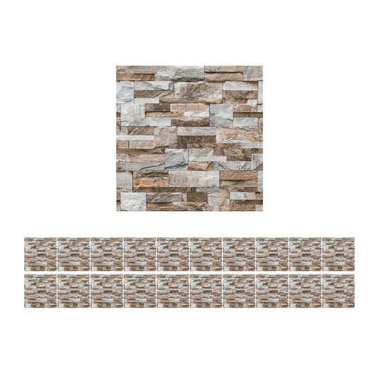 Country Marble Rock Stick Wallpaper Panel for Washroom 8' x 8" Wall Decor in Brown Clearhalo 'Country wall decor' 'Rustic' 'Wallpaper' Wall Decor' 1501206