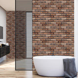 Brown Brick Self Adhesive Wallpaper Construction Rustic Removable Wall Art for Kitchen Clearhalo 'Country wall decor' 'Rustic' 'Wallpaper' Wall Decor' 1501223