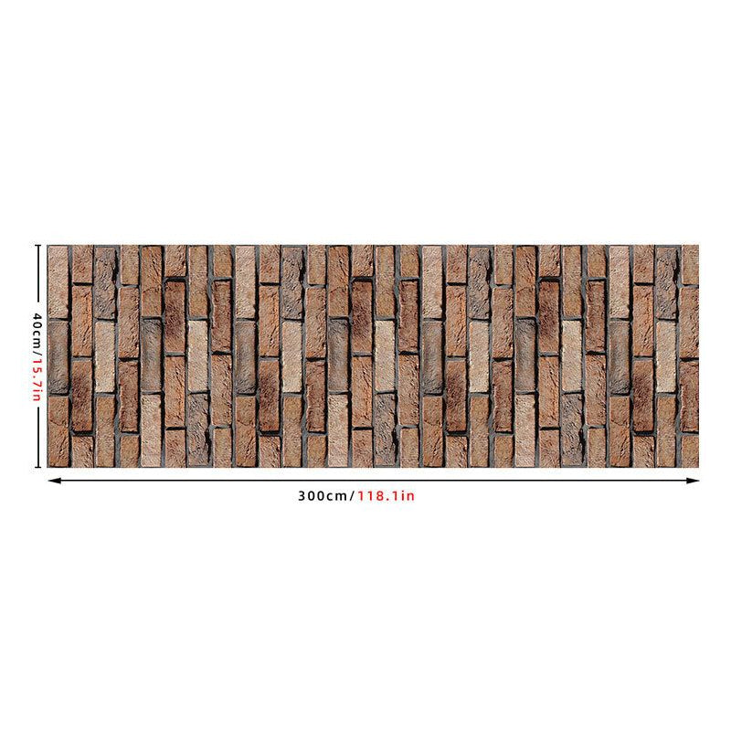 Brown Brick Self Adhesive Wallpaper Construction Rustic Removable Wall Art for Kitchen Clearhalo 'Country wall decor' 'Rustic' 'Wallpaper' Wall Decor' 1501225