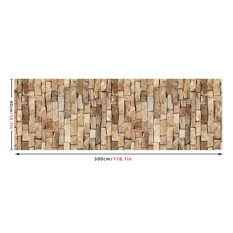 Country Style Brick Wallpaper Roll Dark Color Self Sticking Wall Decor for Bathroom Clearhalo 'Country wall decor' 'Rustic' 'Wallpaper' Wall Decor' 1501235