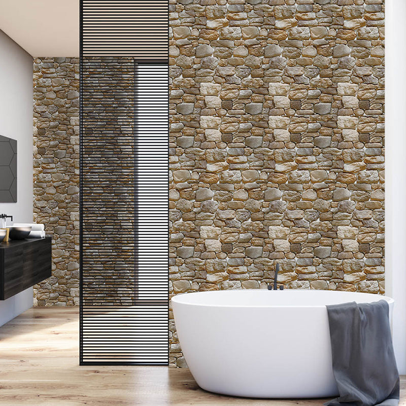 Pebblestone Adhesive Wallpaper Roll in Brown Industrial Wall Art for Living Room Clearhalo 'Industrial wall decor' 'Industrial' 'Wallpaper' Wall Decor' 1501243