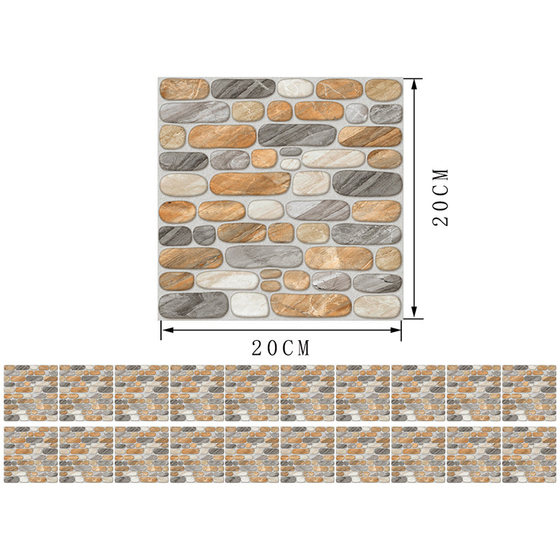 Cobble Wallpaper Panels Industrial Easy Peel off Kitchen Wall Decor, 8' L x 8" W Clearhalo 'Industrial wall decor' 'Industrial' 'Wallpaper' Wall Decor' 1501254