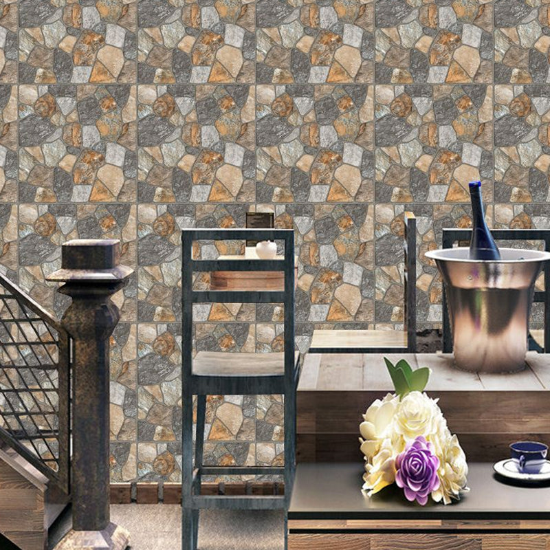 Irregular Stone Stick Wallpaper Panel for Bathroom Construction Wall Art, 8' x 8" Clearhalo 'Industrial wall decor' 'Industrial' 'Wallpaper' Wall Decor' 1501256