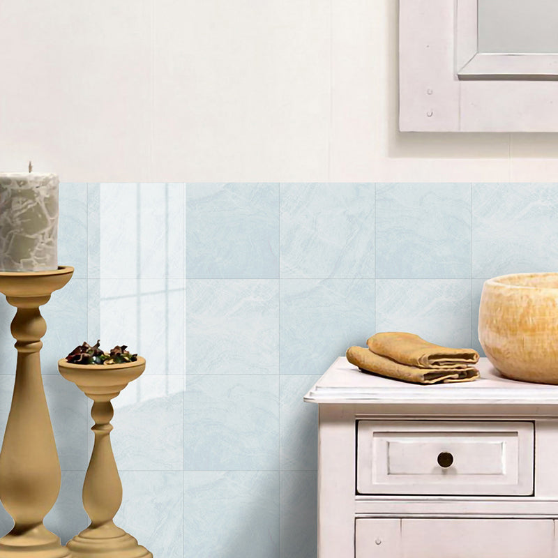 Self Stick Faux Marble Wallpaper Panels 3.9-sq ft Industrial Wall Art for Living Room Blue Clearhalo 'Industrial wall decor' 'Industrial' 'Wallpaper' Wall Decor' 1501267