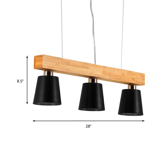 3/5-Light Cone Island Pendant Lamp Modern Iron Drop Light in Black/White with Adjustable Cord Clearhalo 'Ceiling Lights' 'Island Lights' Lighting' 150128