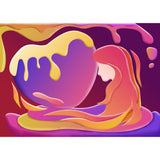 Orange Melting Mermaid Mural Wallpaper Waterproofing Wall Art for Living Room, Optional Size Clearhalo 'Wall Decor' 'Wall Mural' 1501369