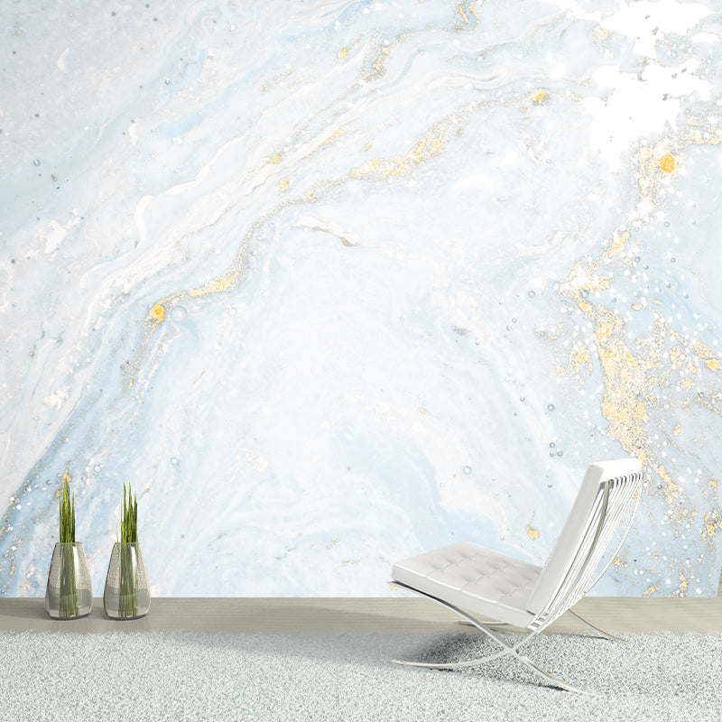 Faux Glitter Texture Mural in Blue-Gold Minimalistic Wall Covering for Accent Wall Blue Clearhalo 'Wall Decor' 'Wall Mural' 1501534