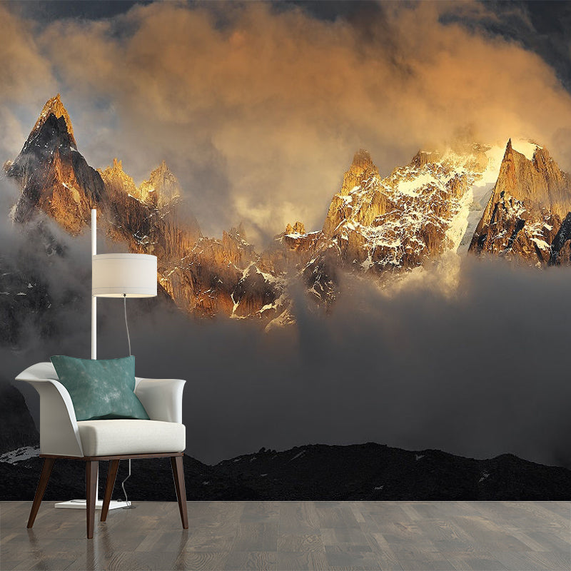 Photography Smoggy Mountains Mural Huge Wall Covering for Accent Wall, Made to Measure Clearhalo 'Wall Decor' 'Wall Mural' 1501580