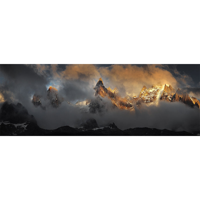 Photography Smoggy Mountains Mural Huge Wall Covering for Accent Wall, Made to Measure Clearhalo 'Wall Decor' 'Wall Mural' 1501582