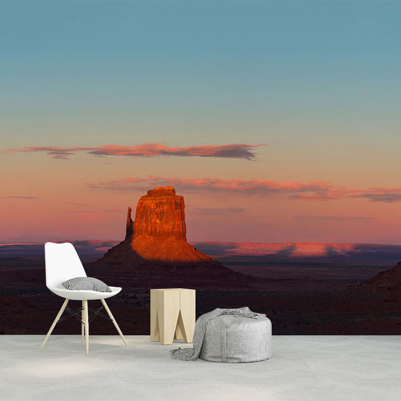 Photography Mountain Valley Mural for Accent Wall, Red-Blue, Personalized Size Available Red-Blue Clearhalo 'Wall Decor' 'Wall Mural' 1501609