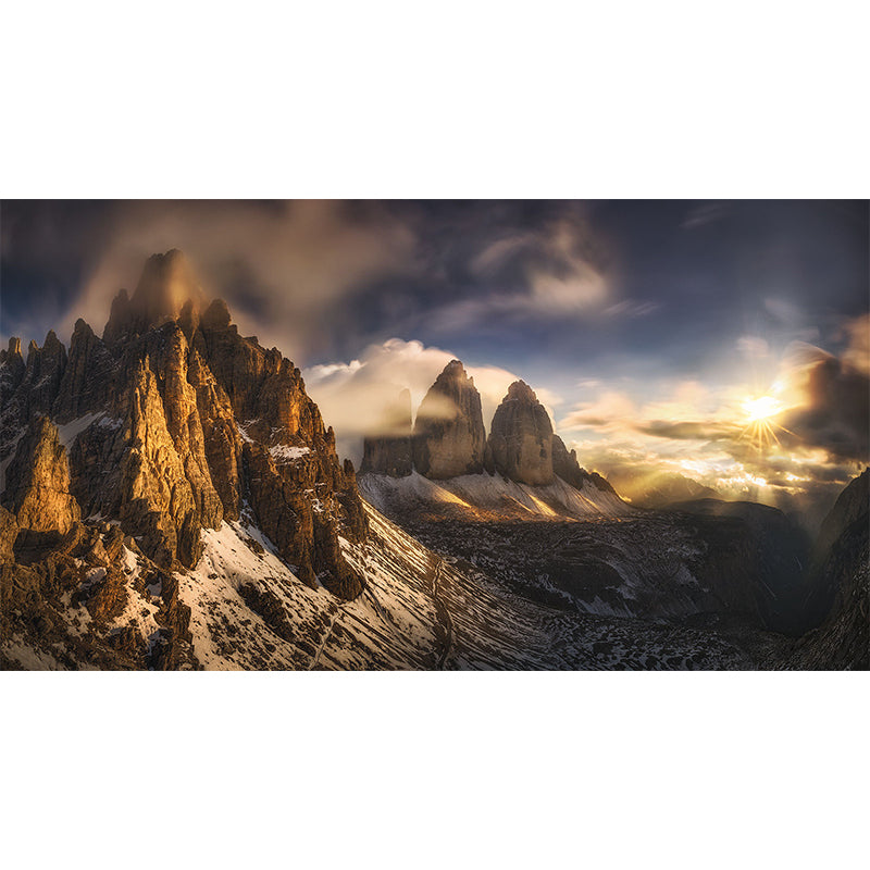 Brown Melting Snow Mountain Mural Waterproofing Modern Living Room Wall Covering Clearhalo 'Wall Decor' 'Wall Mural' 1501617