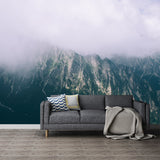 Foggy Mountain Wallpaper Mural Contemporary Waterproof Bedroom Wall Decor, Made to Measure Clearhalo 'Wall Decor' 'Wall Mural' 1501650