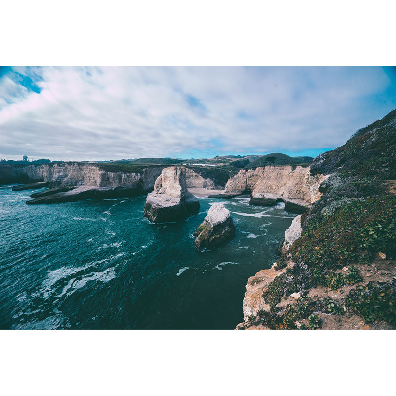 Mountain by the Riverside Mural Blue-Brown Modern Style Wall Covering for Living Room Clearhalo 'Wall Decor' 'Wall Mural' 1501657