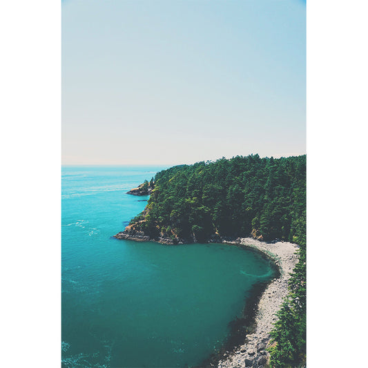 Blue-Green Seascape Wall Mural Forest Bay Modern Stain Resistant Wall Art for Home Clearhalo 'Wall Decor' 'Wall Mural' 1501662