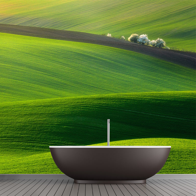 Green Hills Landscape Wall Mural Decal Washable Modern Home Gallery Wall Covering Clearhalo 'Wall Decor' 'Wall Mural' 1501705