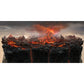 Photography of Volcano Eruption Mural for Accent Wall, Black-Red, Custom Size Available Clearhalo 'Wall Decor' 'Wall Mural' 1501782