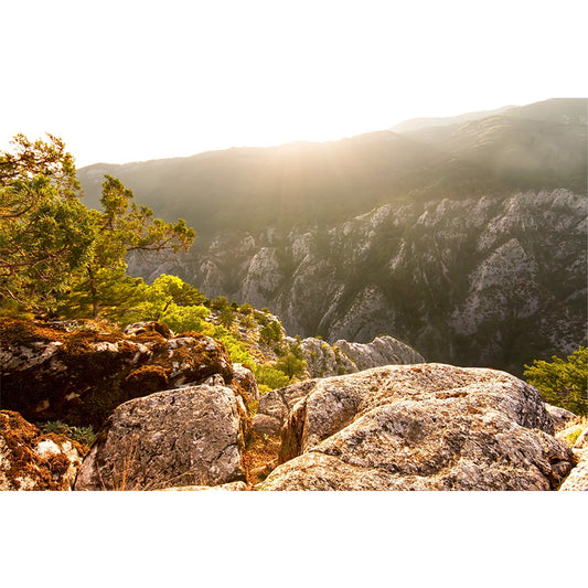 Brown Mountain Sunrise Scene Mural Waterproof Modern Style Living Room Wall Decor Clearhalo 'Wall Decor' 'Wall Mural' 1501827