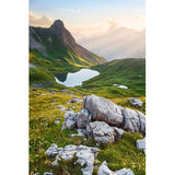 Mountain Puddle Scenery Wall Mural Modern Smooth Wall Covering in Green for Living Room Clearhalo 'Wall Decor' 'Wall Mural' 1501907