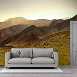 Non-Woven Stain Resistant Mural Modern Herd of Sheep in the Mountains Wall Art in Brown Clearhalo 'Wall Decor' 'Wall Mural' 1501915