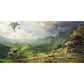 Magical Floating Mountains Wall Mural Decal for Living Room, Green, Made to Measure Clearhalo 'Wall Decor' 'Wall Mural' 1501942