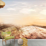 Photography Rock Mountain Sunset Mural Customized Modern Wall Decor for Living Room Clearhalo 'Wall Decor' 'Wall Mural' 1501951