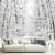 White Snowy Leafless Trees Mural Winter Scene Modern Moisture Resistant Wall Art White Clearhalo 'Wall Decor' 'Wall Mural' 1502044