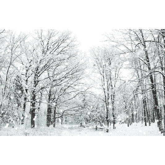 Custom Photo-Print Modern Mural with Bare Trees and Snow Landscape Pattern in White Clearhalo 'Wall Decor' 'Wall Mural' 1502062