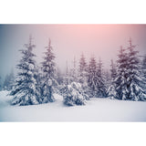 Pink Sky Snow Cypress Mural Wallpaper Washable Contemporary Bedroom Wall Art, Non-Woven Clearhalo 'Wall Decor' 'Wall Mural' 1502197