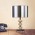 Traditional Barrel Nightstand Lighting 1-Light Fabric Reading Lamp in Black/Silver/Gold with Crystal Column Silver Clearhalo 'Lamps' 'Table Lamps' Lighting' 1502796
