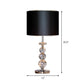Beveled Crystal Globe Table Lighting Contemporary 1 Light Black/Gold/Champagne Silver Study Lamp with Barrel Fabric Shade Clearhalo 'Lamps' 'Table Lamps' Lighting' 1502838