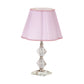 Fabric Flower Shade Reading Lamp Contemporary 1 Light Night Table Lighting in Pink with Clear Crystal Base Clearhalo 'Lamps' 'Table Lamps' Lighting' 1502896