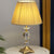 Clear Crystal Urn Night Lamp Contemporary 1-Light Reading Lighting in Yellow with Pleated Shade Yellow Clearhalo 'Lamps' 'Table Lamps' Lighting' 1502954