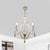 Classic Candlestick Ceiling Hang Fixture 3 Bulbs Clear Crystal Pendant Chandelier in White with Scroll Arm White Clearhalo 'Ceiling Lights' 'Chandeliers' Lighting' options 1502995_49e759e9-7cb6-4468-a6fc-c59c5533543a