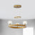 Globe Parlor Suspended Lighting Fixture Modern Crystal Prisms 3-Head Gold Chandelier with Ring Design Gold Clearhalo 'Ceiling Lights' 'Chandeliers' 'Modern Chandeliers' 'Modern' Lighting' 1503033