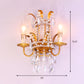 Candle Corridor Wall Lighting Vintage Metallic 2 Heads Gold Wall Mount Lamp with Crystal Accents Clearhalo 'Wall Lamps & Sconces' 'Wall Lights' Lighting' 1503040