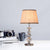 Ball Clear Crystal Reading Lamp Modern 1 Bulb Beige/Coffee Night Table Lighting with Braided Trim Fabric Shade Coffee Clearhalo 'Lamps' 'Table Lamps' Lighting' 1503109