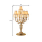 5 Bulbs Crystal Spears Table Light Traditional Gold Candlestick Parlor Nightstand Lamp with/without Fabric Bell Shade Clearhalo 'Lamps' 'Table Lamps' Lighting' 1503134