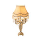 Gold Single Shaded Table Light Traditional Metal Flower Bobeche Night Stand Lamp with Crystal Spears Clearhalo 'Lamps' 'Table Lamps' Lighting' 1503184