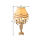 Gold Single Shaded Table Light Traditional Metal Flower Bobeche Night Stand Lamp with Crystal Spears Clearhalo 'Lamps' 'Table Lamps' Lighting' 1503185