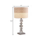 1 Head Drum/Barrel Shaded Table Light Traditional Beige Clear Beveled Crystal Night Stand Lamp Clearhalo 'Lamps' 'Table Lamps' Lighting' 1503220