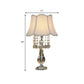 Beige/Burgundy/Sky Blue 1 Bulb Nightstand Lamp Traditional Clear Crystal Beads Bell/Pleated Shade Table Light for Bedroom Clearhalo 'Lamps' 'Table Lamps' Lighting' 1503262