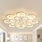 Multi-Layer Circular Flush Mount Ceiling Light Contemporary Acrylic 10/12/16 Lights White Ceiling Light with Crystal Drop 16 White Clearhalo 'Ceiling Lights' 'Close To Ceiling Lights' 'Close to ceiling' 'Flush mount' Lighting' 150329