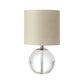 Beige 1 Head Nightstand Lamp Traditional Fabric Cylindrical Shade Table Light with Crystal Spherical Base Clearhalo 'Lamps' 'Table Lamps' Lighting' 1503293