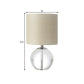 Beige 1 Head Nightstand Lamp Traditional Fabric Cylindrical Shade Table Light with Crystal Spherical Base Clearhalo 'Lamps' 'Table Lamps' Lighting' 1503294