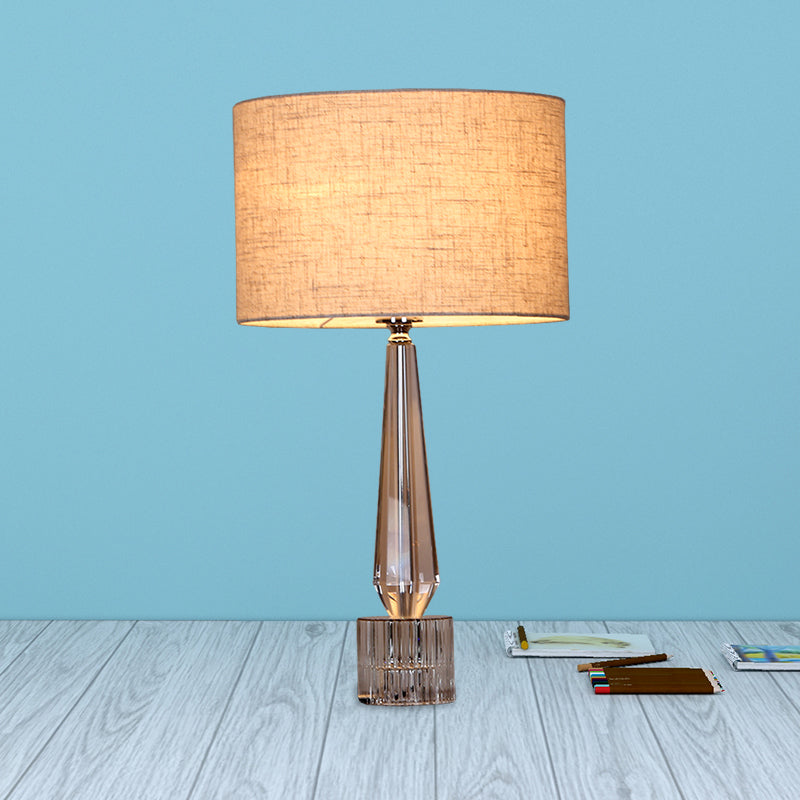 1 Head Shaded Night Table Lamp Traditional Spear Clear Crystal Table ...